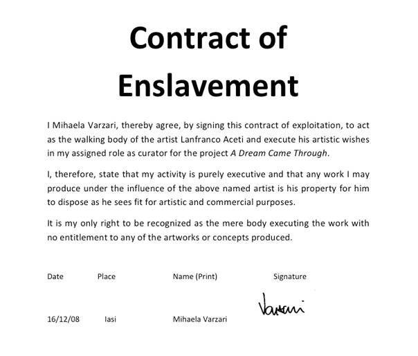 Contract of Enslavement No 1